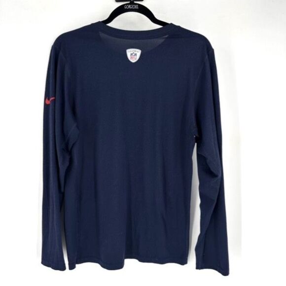 Nike Dri- Fit New England Patriots Long Sleeve Navy Blue T-Shirt Small  unisex - Picture 2 of 10